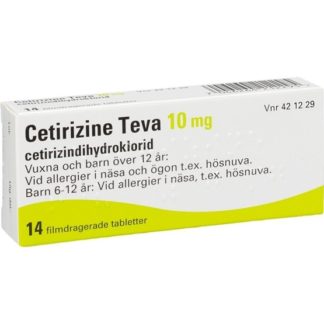 Cetirizine Teva, filmdragerad tablett 10 mg 14 st