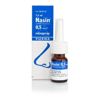 Nasin, nässpray, lösning 0,5 mg/ml 7,5 ml