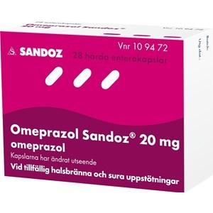 Omeprazol Sandoz enterokapsel 20 mg 28 st