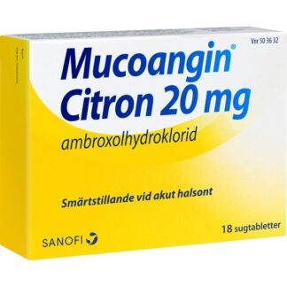 Mucoangin Citron, sugtablett 20 mg 18 st