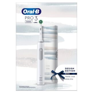 Oral-B Pro 3 3500 Vit Eltandborste 1 Resefodral Designed By Braun 1 Borsthuvud
