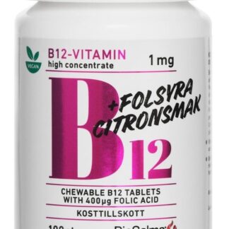 BioSalma B12 vitamin 1mg +folsyra 100 tuggtabletter