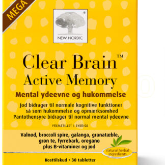 New Nordic Clear Brain Active Memory Mega - 30 Tabletter