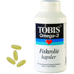 Tobis Fiskeolie Omega 3 - 1000 mg - 120 Kapslar
